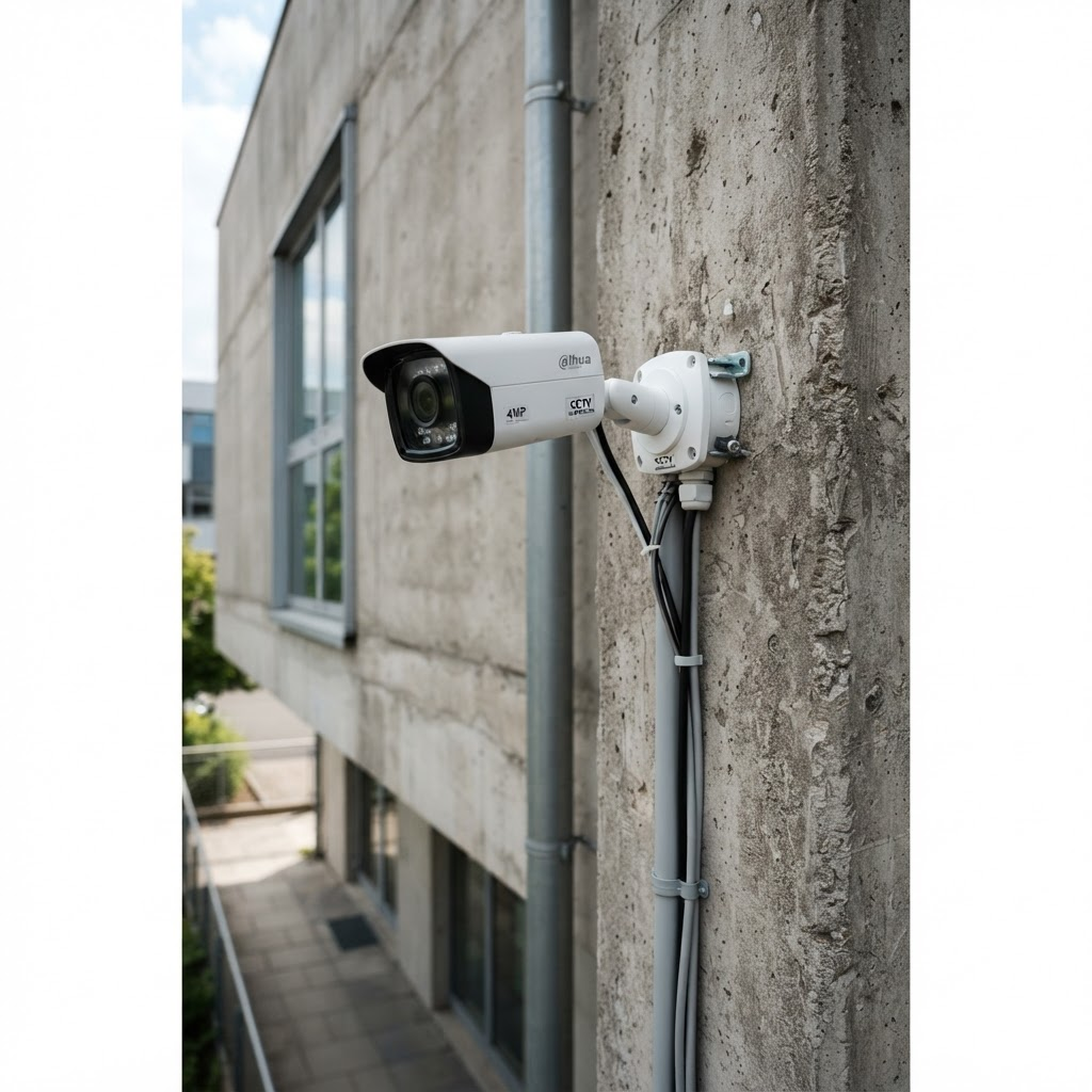 Cámara de seguridad instalada en exterior