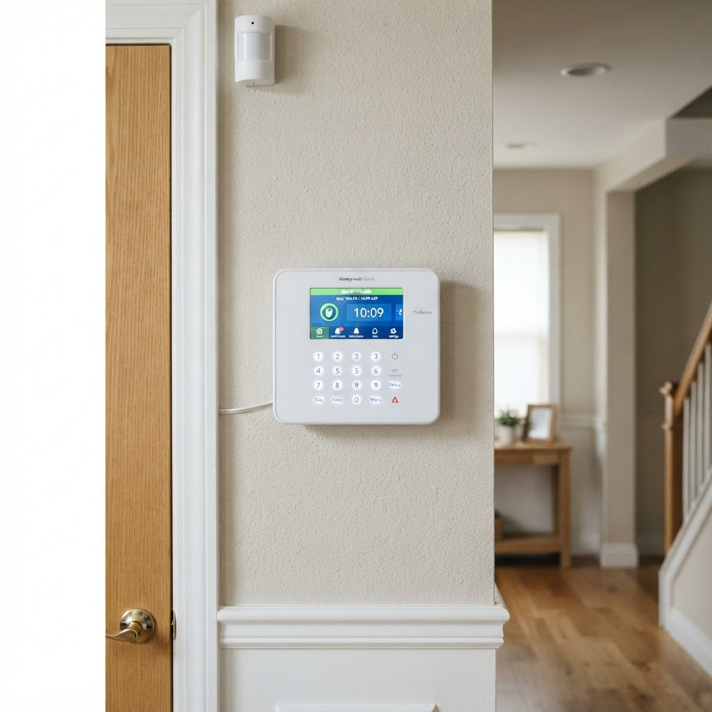 Panel de alarma instalado